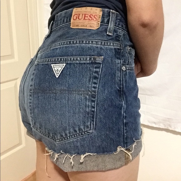 Guess Pants - VINTAGE GUESS HIGH WAISTED CUT OFFS